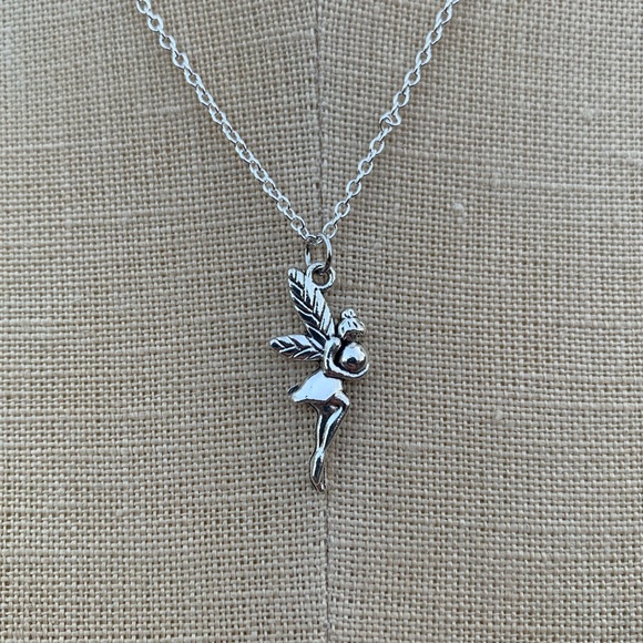 NWT Sterling Silver Plated Chain & Alloy Fairy Charm Necklace - Picture 6 of 13